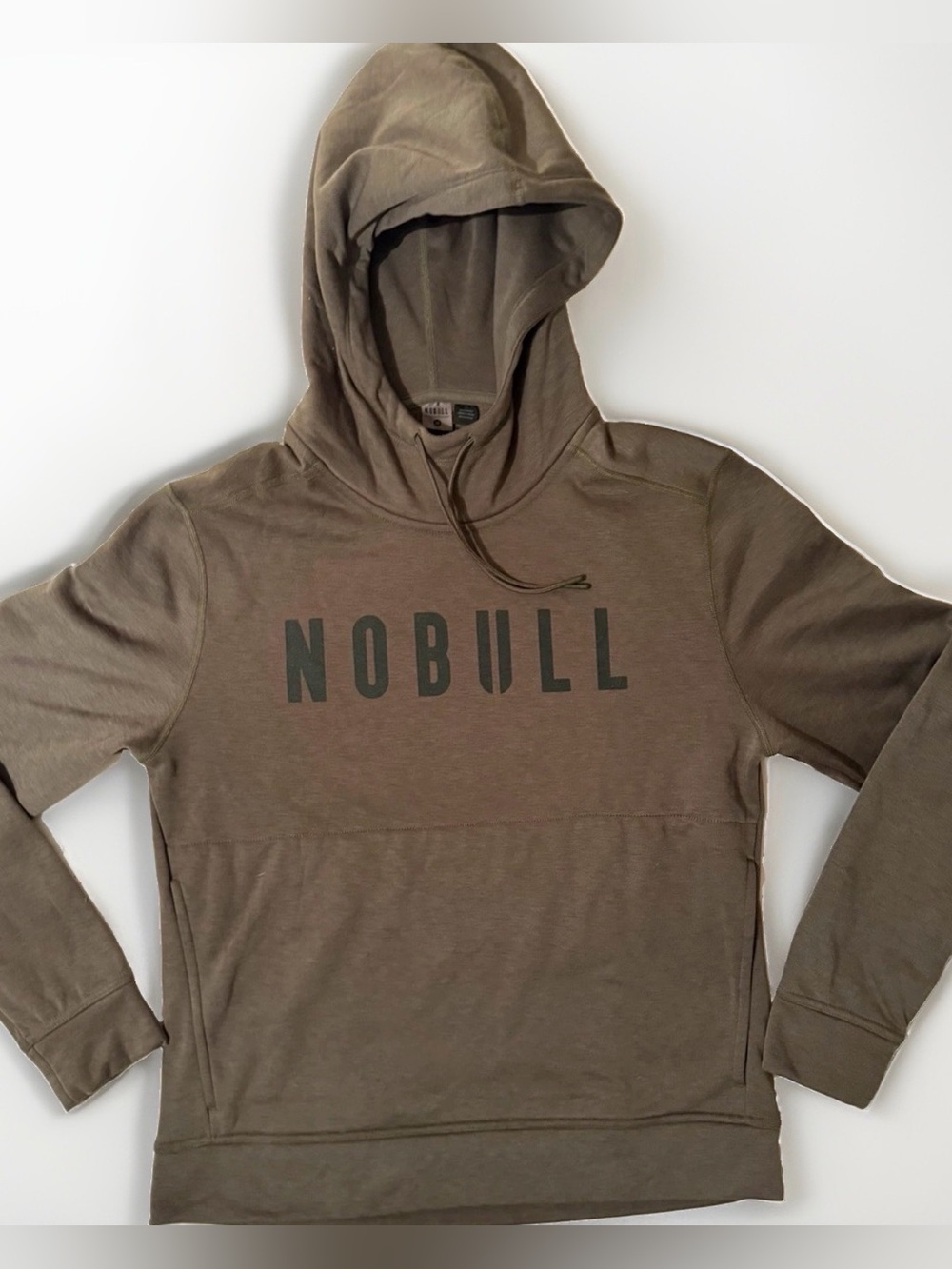 No Bull Olive Green Athletic Men’s Hoodie Kangaroo Pocket Mens M